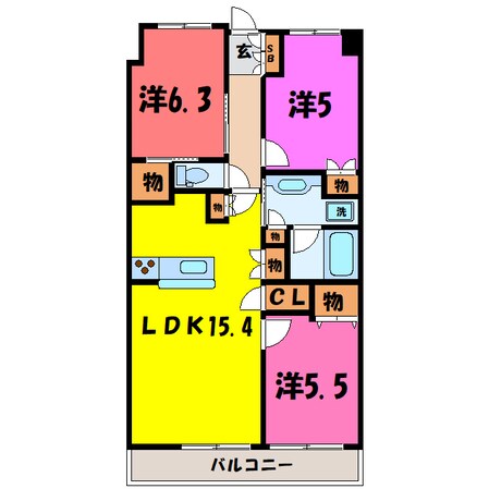 プラウド高崎あら町（高崎市あら町）の物件間取画像